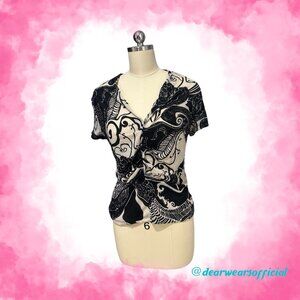 Moonshell Black & White Blouse